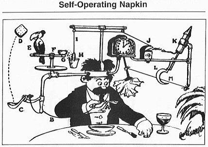 Self-Operating Napkin (Rube Goldberg)